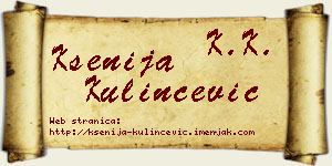 Ksenija Kulinčević vizit kartica